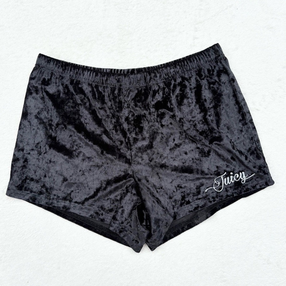 Juicy Couture Shorts Crushed Velvet Logo, Women S‎ Black